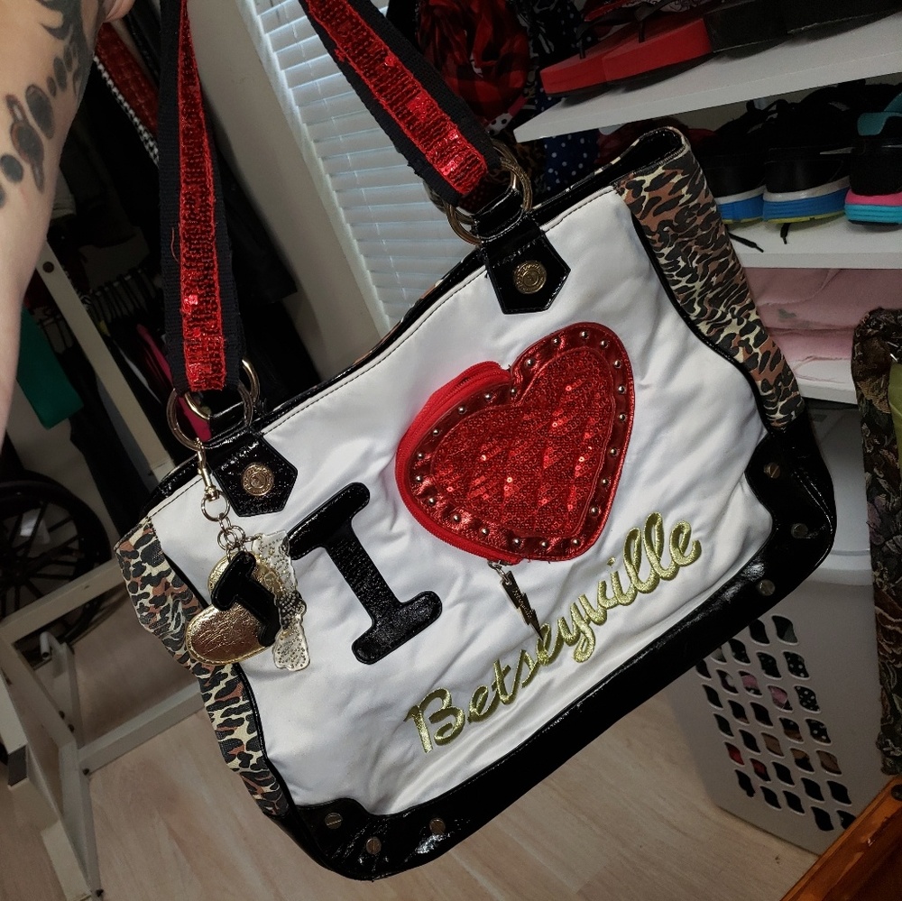 I Love Betseyville Tote Betsey Johnson Vintage 80'